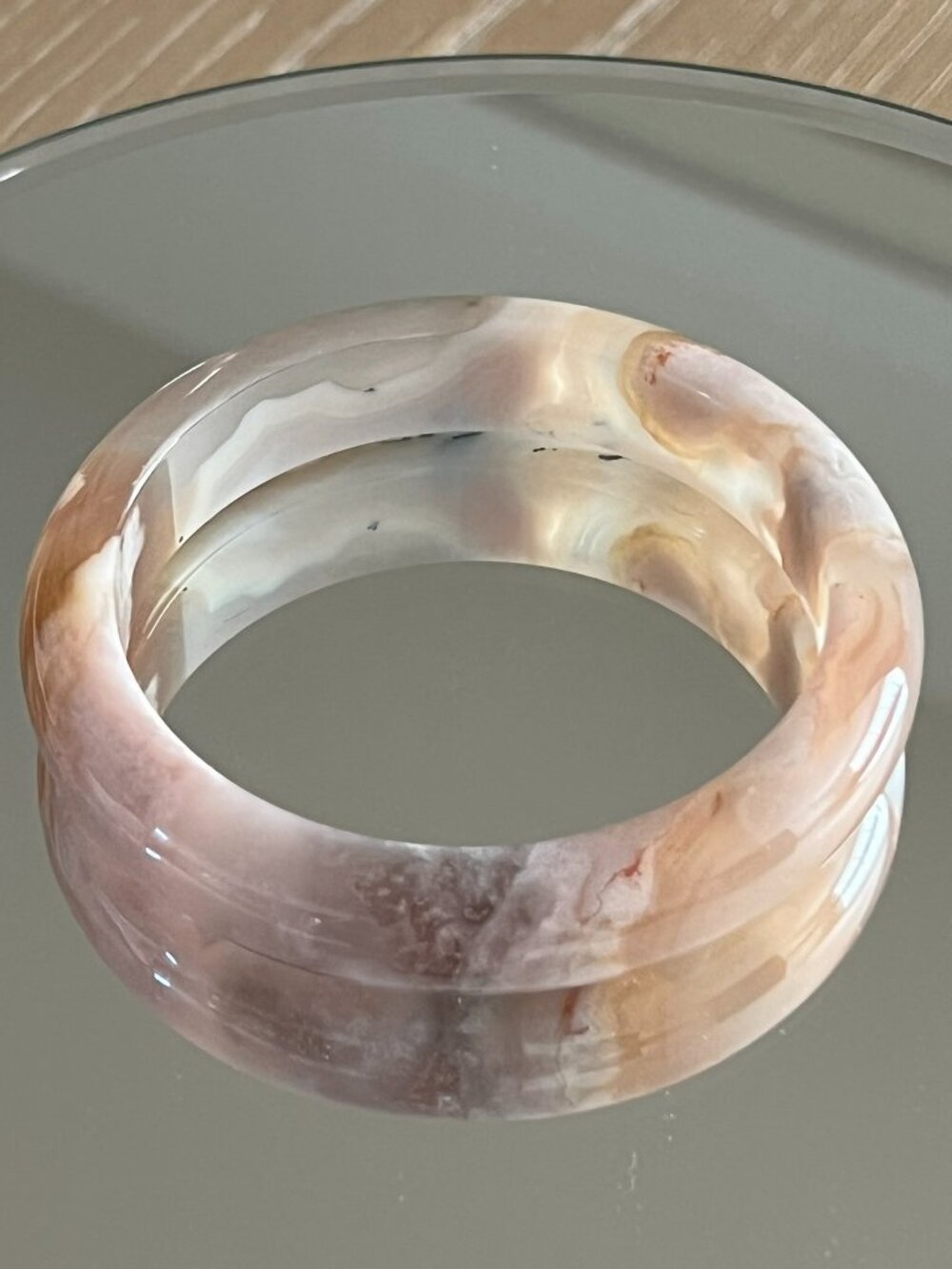 Natural Flower Agate (also called Sakura or Cherry Blossom Agate) Bangle
